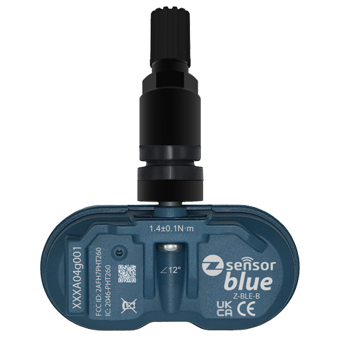 Replacement Tesla BLE TPMS Sensor Clamp-In Z Sensor Blue - Aluminium Valve (Black)